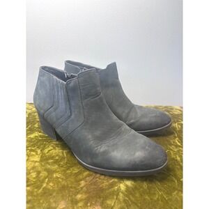Abeo Biosystem Women's Ankle Boots Black Leather Side Zip‎ Block Heel Size 7